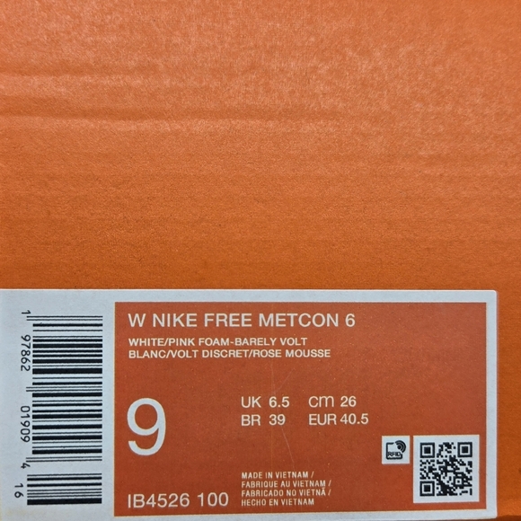 New Nike Free Metcon 6 White Bright Crimson Pink Women's Workout Shoes Size 9 - Picture 8 of 8